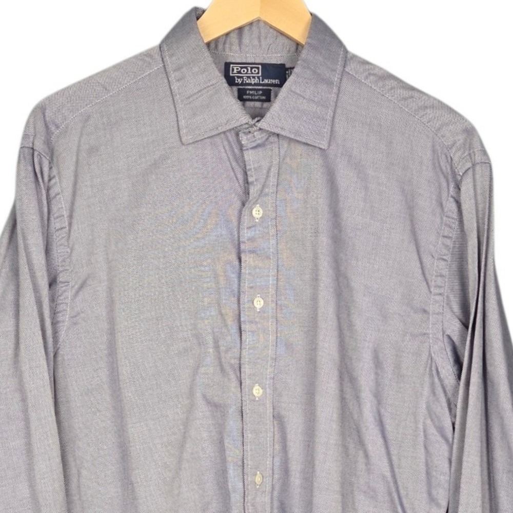 Polo Ralph Lauren Philip Dress Shirt Mens 16.5-35 Blue French Cuff Button Down